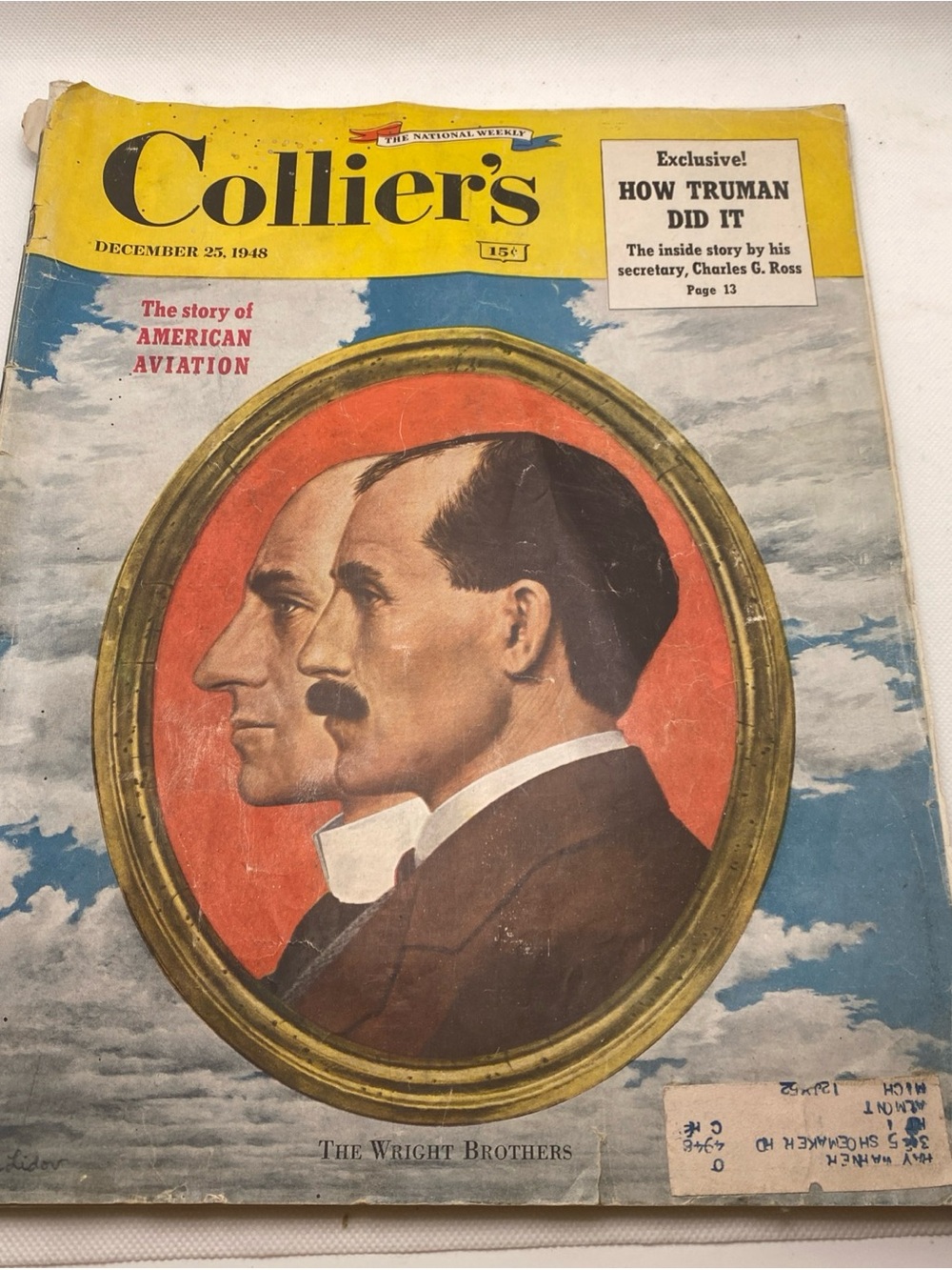 Vintage 1948 Collier’s Magazine featuring the Wright Brothers